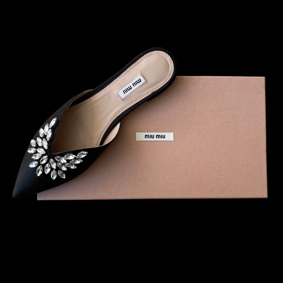 Miu Miu satin embellished mules - Picture 4 of 4
